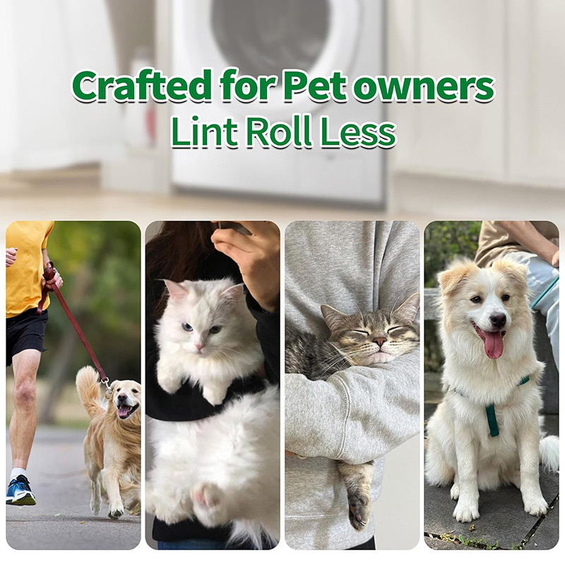 Pet hair dryer sheets